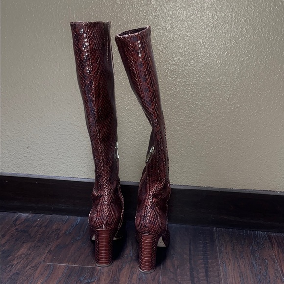 Louise et Cie Snakeskin Over the Knee Boots - Rich Brown - Picture 3 of 3